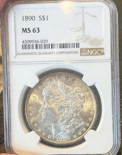 1890 Morgan Silver Dollar NGC MS63 $1