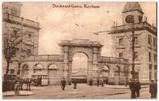 Keyham Plymouth Dockyard Gates Postcard RPPC 1900s T Welch & Sons Collotype