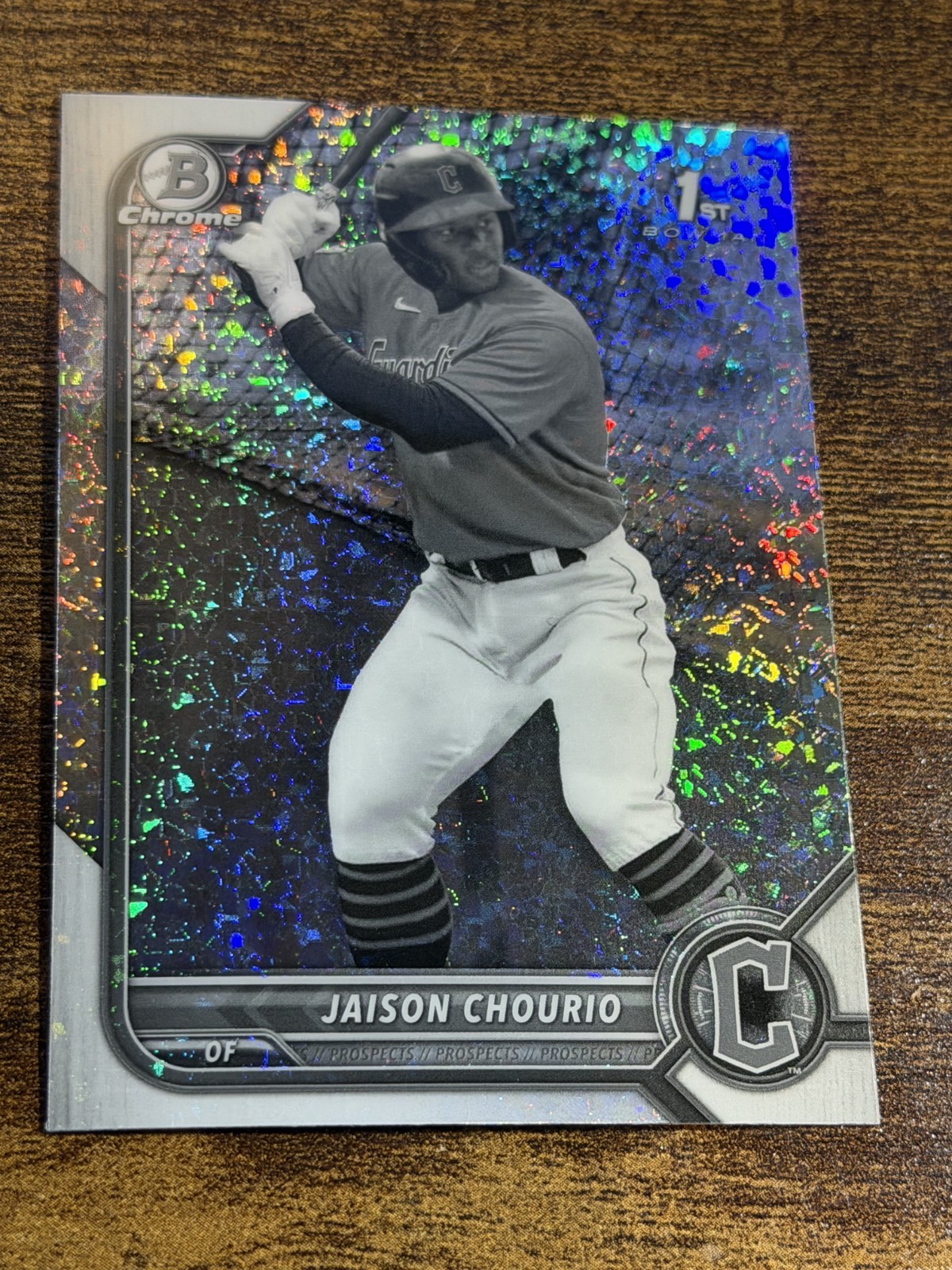 JAISON CHOURIO 2022 Bowman Chrome #BCP-174 Black & White Mini Diamond Refractor