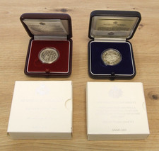 Two Coins 5 Euro Silver Repubblica Di San Marino 2008 / 2009 in Case €
