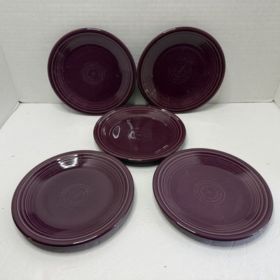 Fiestaware Salad Plates 7 Inch Fiesta Homer Laughlin HLC Mulberry Set Of 5