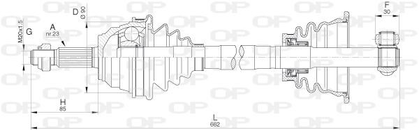 Cardan avant gauche Renault Laguna 1 phase 1 et 2 pour moteur 2.2 D