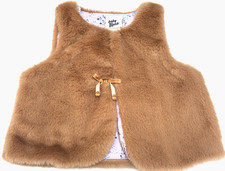 Baby B’Gosh 12M NWT Brown Faux Fur Vest Bow Front