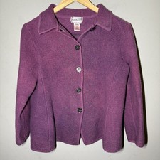 Vintage Purple Pendleton 100 Merino Wool Button Cardigan / Jacket Size Large