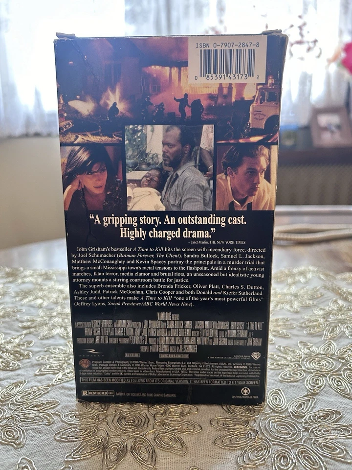 A Time to Kill Rare VHS Screener, Sandra Bullock, Kevin Spacey Tested Works Foto 2 de 3