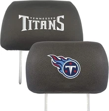 Tennessee Titans Pair of Premium Auto Head Rest Covers, Embroidered, Black...