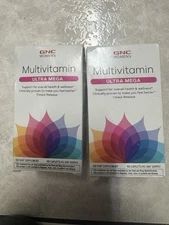 2 Lot Of  GNC Women's Multivitamin Ultra Mega 90 Caplets Total 180 Exp 4/26