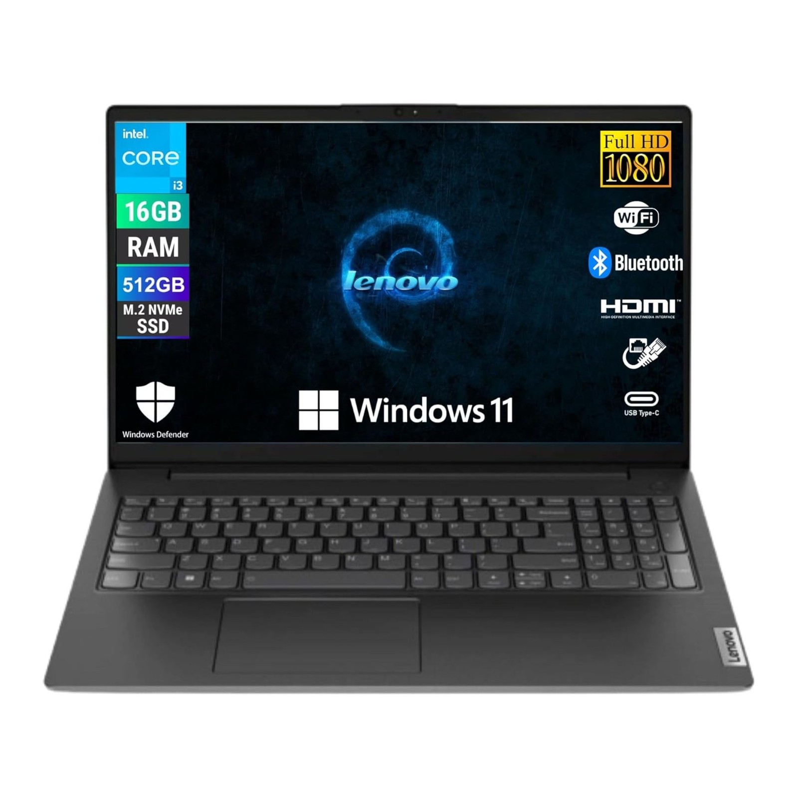 Notebook Pc Portatile Lenovo i3-1315u Ram 16Gb SSD 512Gb Win 11 Pro