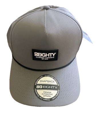 80 Eighty Automotive Apparel Breathable Rope Snapback Hat Gray New W/Tag