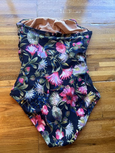 J.Crew Size 12 Ruched One Piece Swim Suit Floral K4228 - Picture 5 of 5