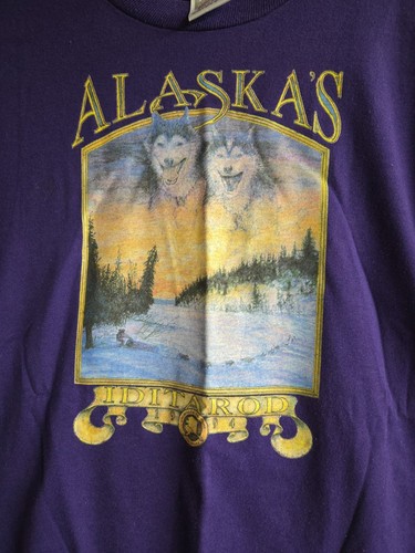 Vintage 1990s ALASKA'S IDITAROD 1994 Purple T-shirt 16.5x24 Youth Large 14-16 - Picture 2 of 6