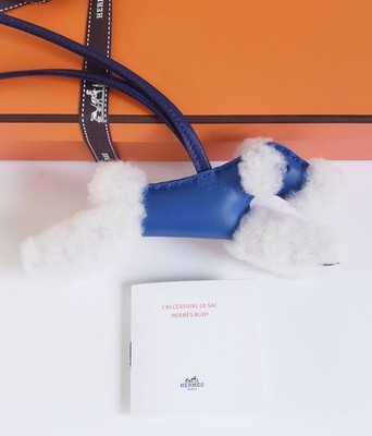 AUTHENTIC HERMES HERMÈS BUDY BUDDY BAG CHARM ECRU BLEU FRANCE