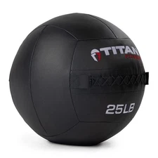 Titan Fitness 25 LB Soft Shell Medicine Wall Ball with Poly-Composite Laminate