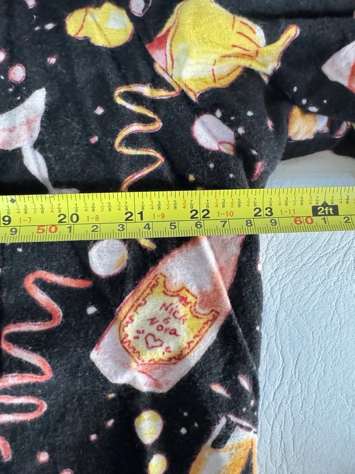 NICK & NORA Mujer XL 100% Algodón Franela Pijama Conjunto Celebración Champagne Foto 3 de 4