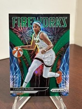 2022 Panini Prizm WNBA - Fireworks Candace Parker #9 Green Prizm Sky