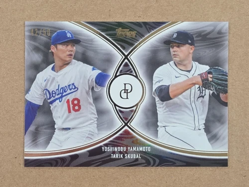 2026 Topps Dynamic Duals Yamamoto Tarik Skubal Black Foil 42/50 Card #9