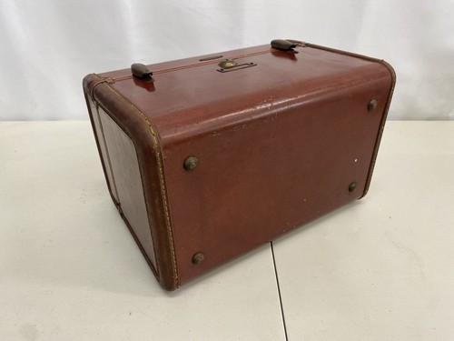 Vintage 1950’s Samsonite Shwayder Bros Leather Luggage Train Case Brown - No Key - Bild 9 von 14