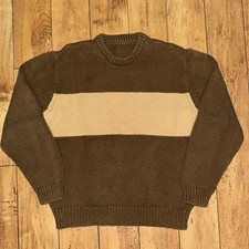 Knitted Sweater Brown 21x23 Medium Heavyweight Thick Jumper