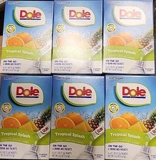(6) 6ct Tropical Splash Sugar Free Drink Mix Singles To Go 36 Packets Wholesale