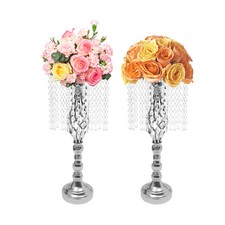 10pc Silver Plated Crystal Flower Stand Wedding Centerpiece Flower Party Decor