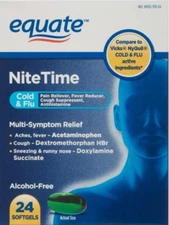 Equate NiteTime Cold & Flu Multi-Symptom Relief, 24 Count