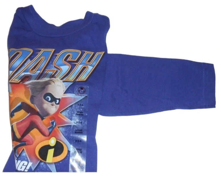 Disney Store Boys Long Sleeve "Dash" Fast As Lightening T-Shirt Purple S/5-6 NWT - Image 2 of 2