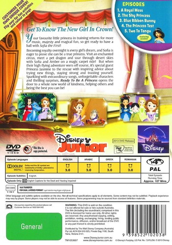 590NEW SEALED DISNEY JUNIOR SOFIA THE FIRST READY TO BE A PRINCESS DVD R4 - Picture 2 of 2