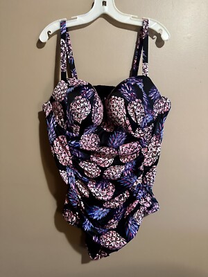 NWOT Torrid Vixen Mermaid Swimsuit Pineapple Iridescent Bathing Suit 3F