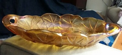 Vintage Carnival Glass Long Oval Dish For Veggies, Candy, Other Food