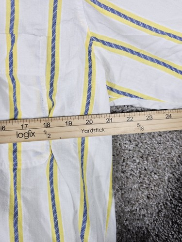 Vintage Levis Silver Label Striped Short Sleeve Button Up Shirt White Size Large - Picture 4 of 7