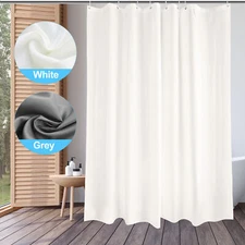 Waterproof Fabric Heavy Duty Shower Curtain Liner White/Gray 39 x 78in