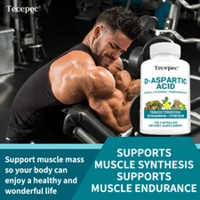 Aspartic Acid Testosteron Booster Energy Stamina Muscle Gain 120 Capsules