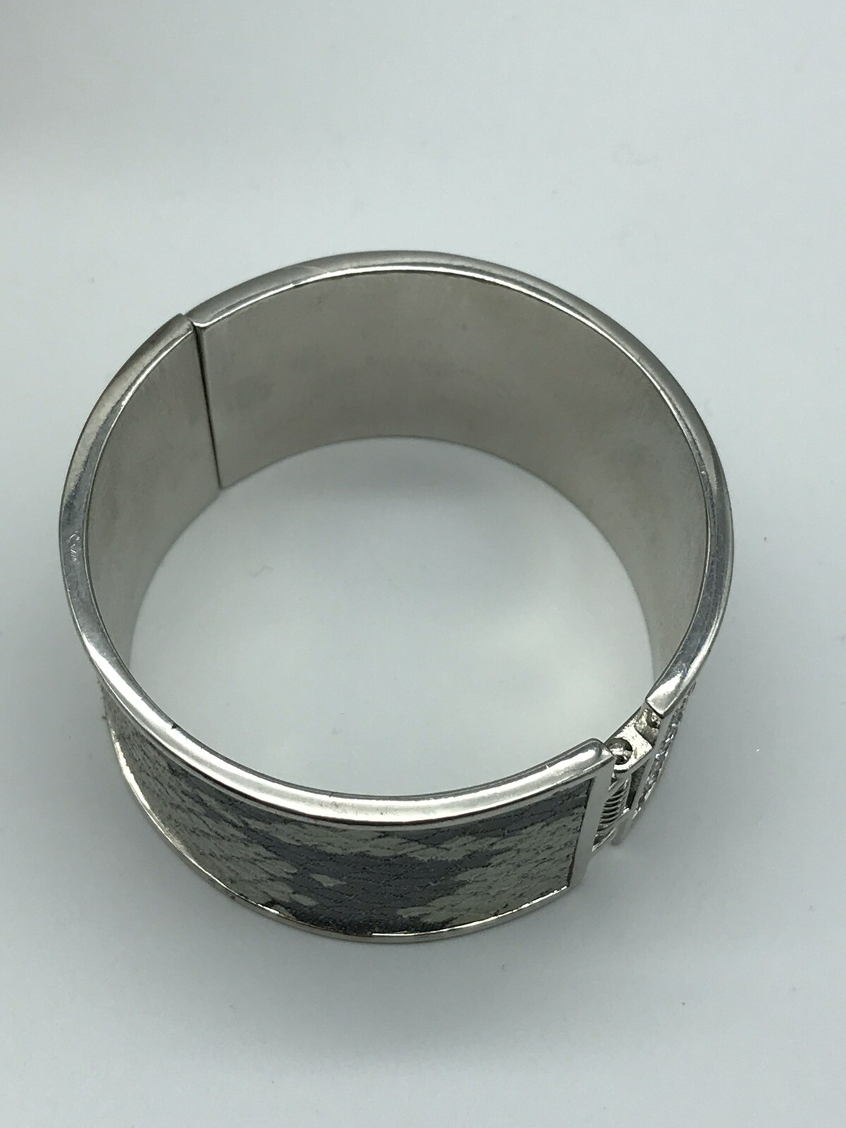 Hinged Silver Tone Bangle Bracelet Two Styles In … - image 6