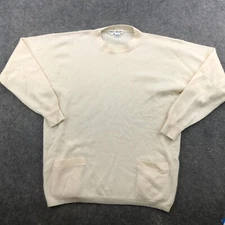 Nancy Heller Sweater Womens Size 1 Beige Knit Mock Neck Cashmere  Vintage*