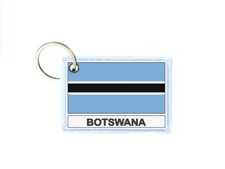 Keychain Double-Sided Print Flag BW BOTSWANA
