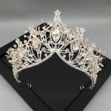 Lady Crystal Wedding Tiara Gold Sliver Crown Headband Queen Headpiece Party