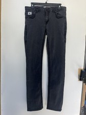Laguna Beach Black Wash, Embroidered Stitch Jeans, Vintage Y2K, Rock Star Sz 31