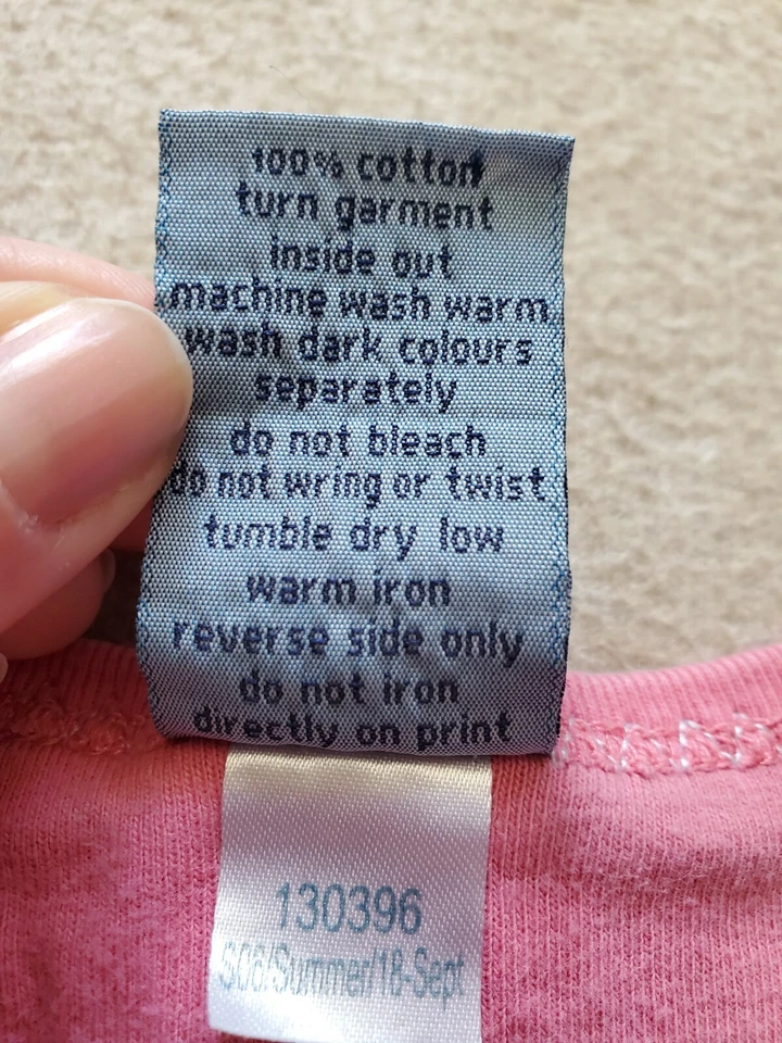 Camiseta rosa abóbora patch criança menina tamanho 4T algodão mangas curtas - Imagem 4 de 4