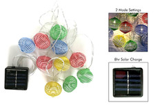 Solar Spiral String Lights Garden Patio Terrace Balcony Hanging Multi Colour