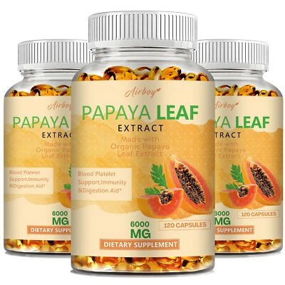 AIRBOY Papaya Leaf Extract Capsules - Immune Support System & Blood Platelets Level