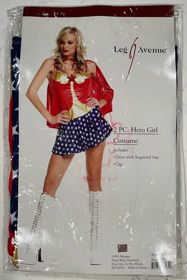Disfraz de superhéroe para mujer CON capa, talla (XL), NUEVO, Leg Avenue Foto 2 de 4