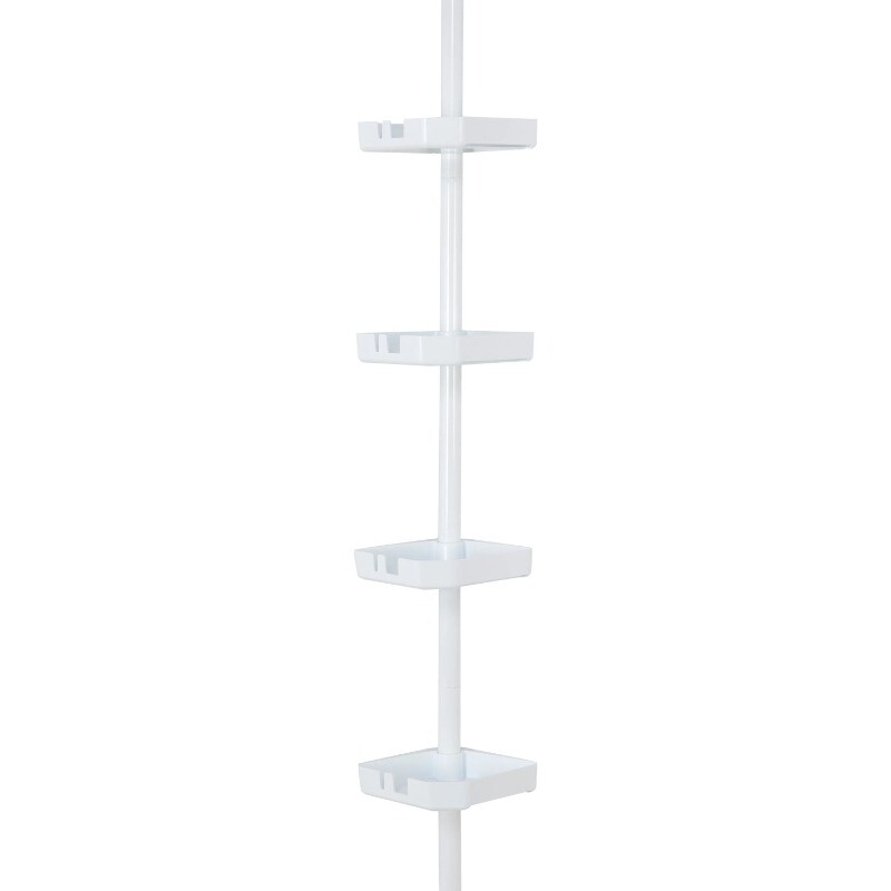 Bath Bliss 4 Tier Tension Corner Shower Organizer Caddy White