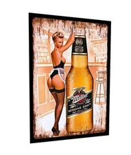 Miller High Life Sticker Decal  Vintage Replica  Sext Woman Milwaukee Beer