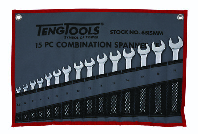 Teng Tools 6515MM - 15 Piece Metric Combination Spanner Set 5.5-19mm
