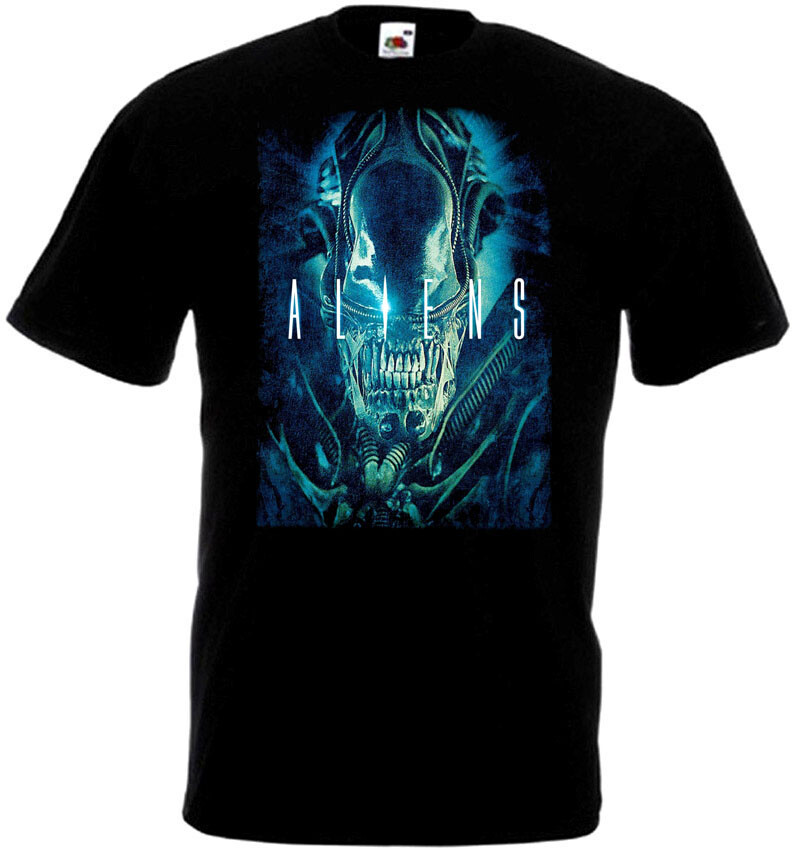 ALIENS 1986 Black Movie Poster T-Shirt Available in Sizes S-5XL