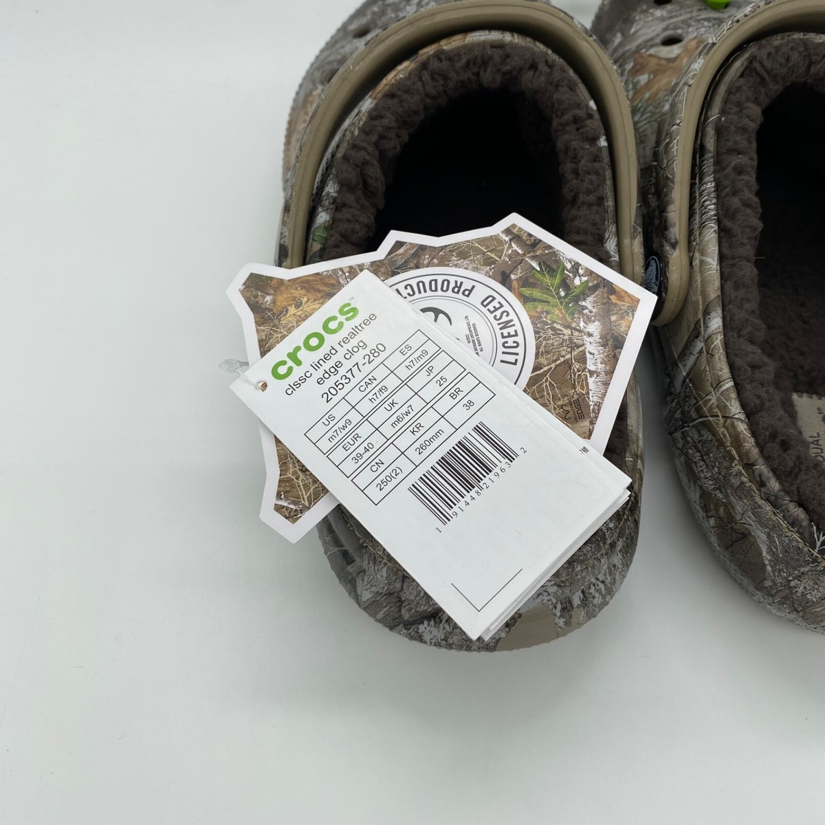 ｍ Crocs Women's Classic Lined Realtree Edge Clogs Warm Camouflage