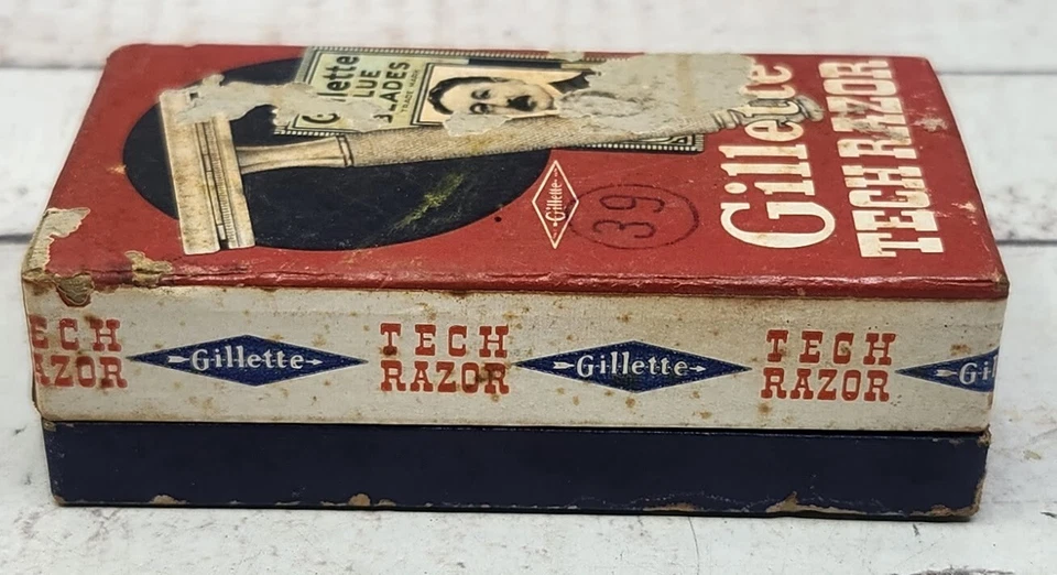Navaja técnica Gillette Blue Blades vintage en caja publicitaria original Foto 3 de 4