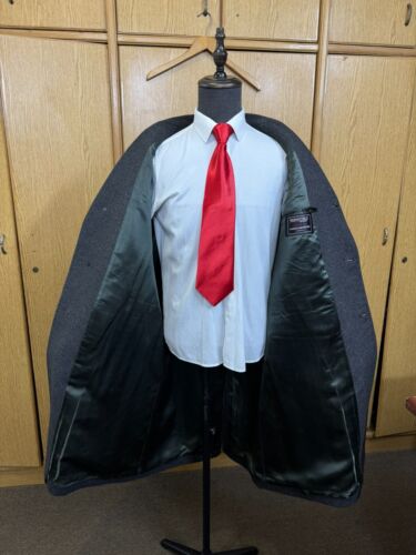 Vintage CROMBIE Scotland bespoke Classic cashmere wool Men suit overcoat 48L 50L - Picture 10 of 24
