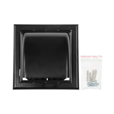 4 Inch Fit - Black ABS Vent Cover with Hood - Exhaust Grille with Backdraft D...
