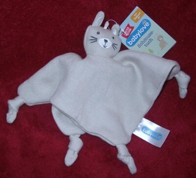 Babylove DM Schmusetuch Hase Strickstoff Strick grau NEU